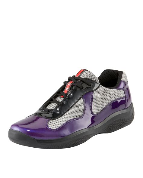 purple patent leather prada sneakers|prada downtown patent leather.